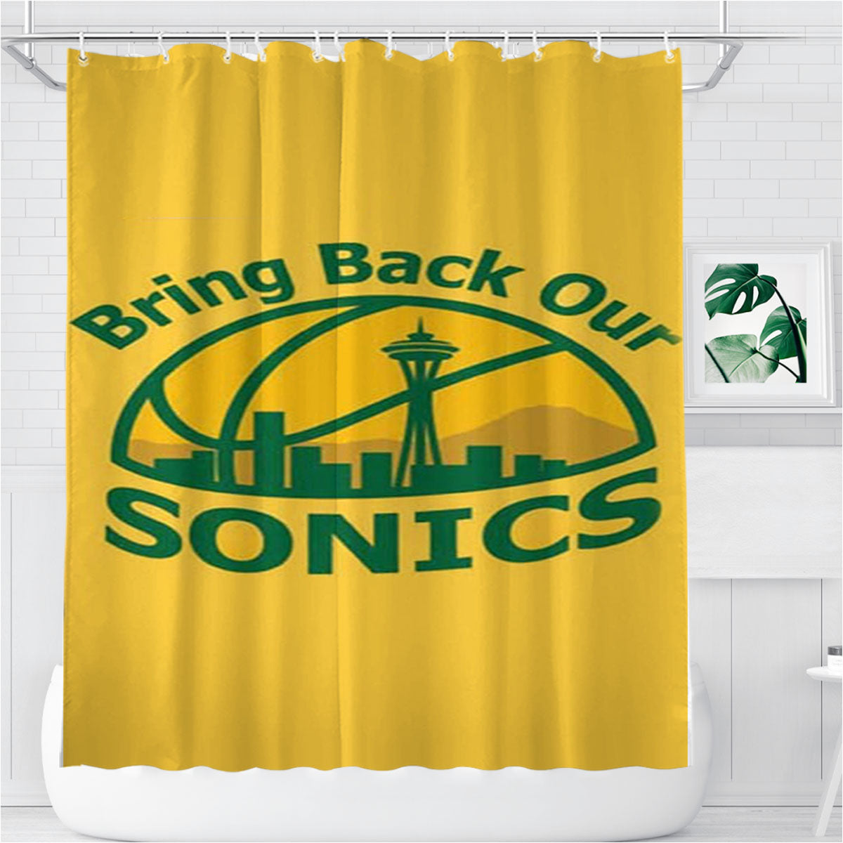 Seattle Sonics Bring Back Our Bathroom Shower Curtain Fabric Waterproof | 66 X 72 Inch