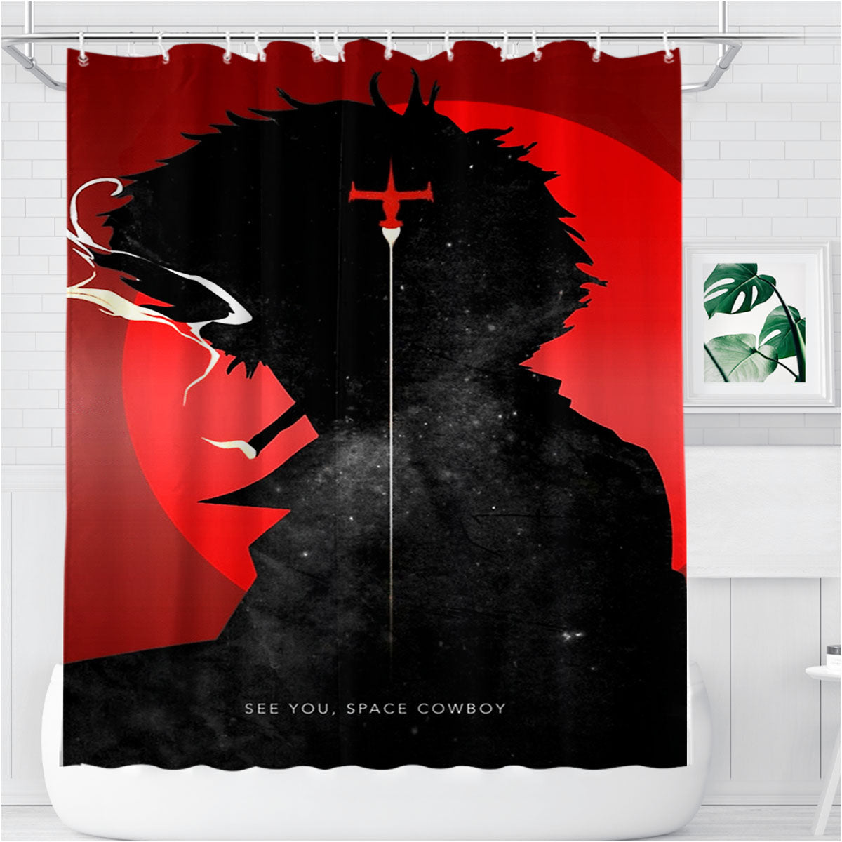 See You Space Cowboy Bebop Bathroom Shower Curtain Fabric Waterproof | 66 X 72 Inch