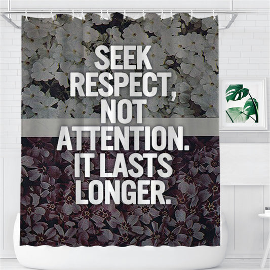 Seek Respect Bathroom Shower Curtain Fabric Waterproof | 66 X 72 Inch