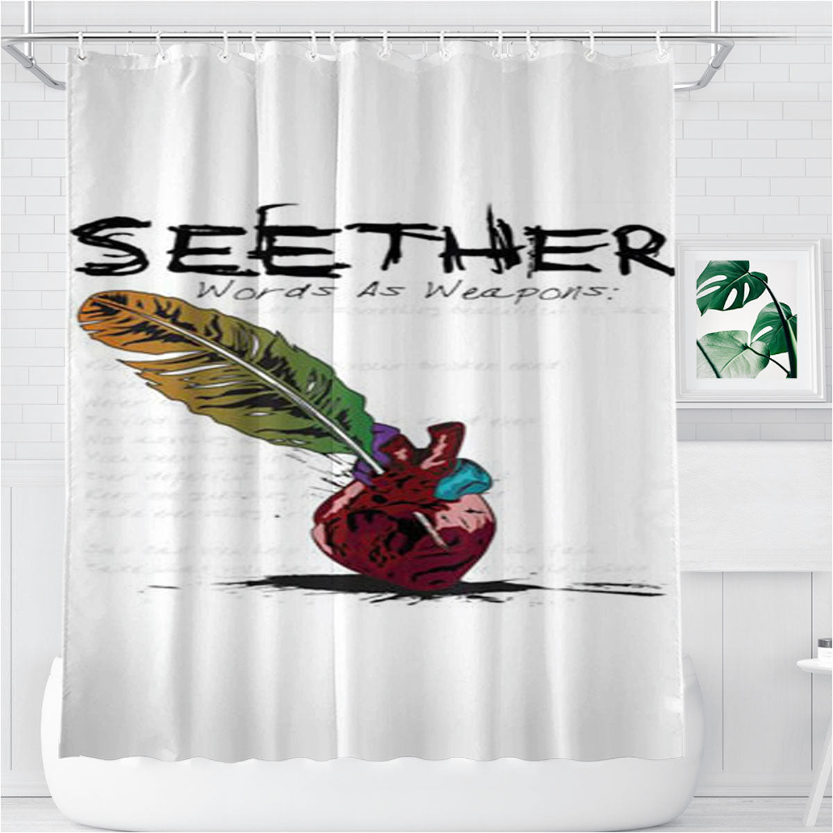 Seether Word As Weapons Bathroom Shower Curtain Fabric Waterproof | 66 X 72 Inch