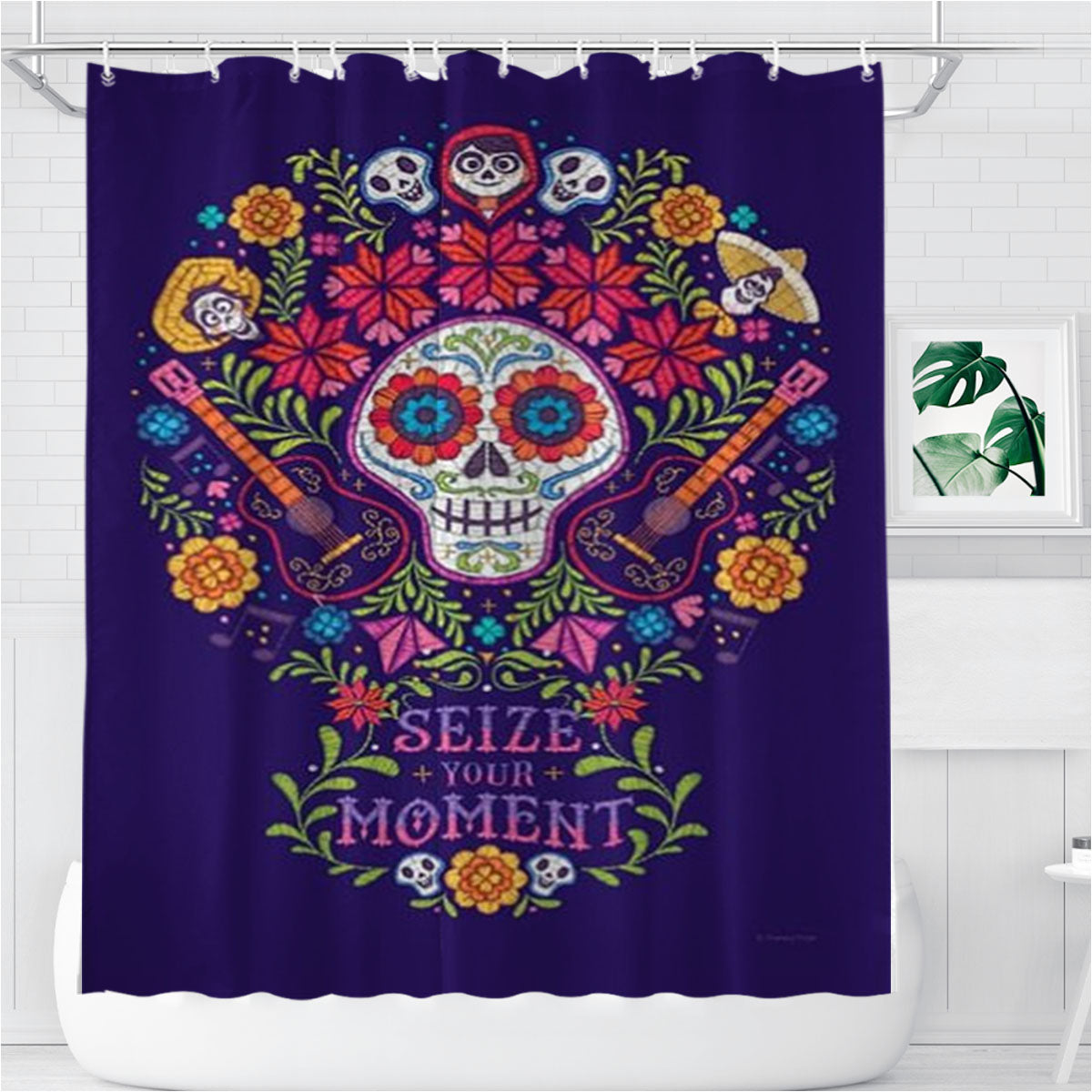 Seize Your Moment Bathroom Shower Curtain Fabric Waterproof | 66 X 72 Inch