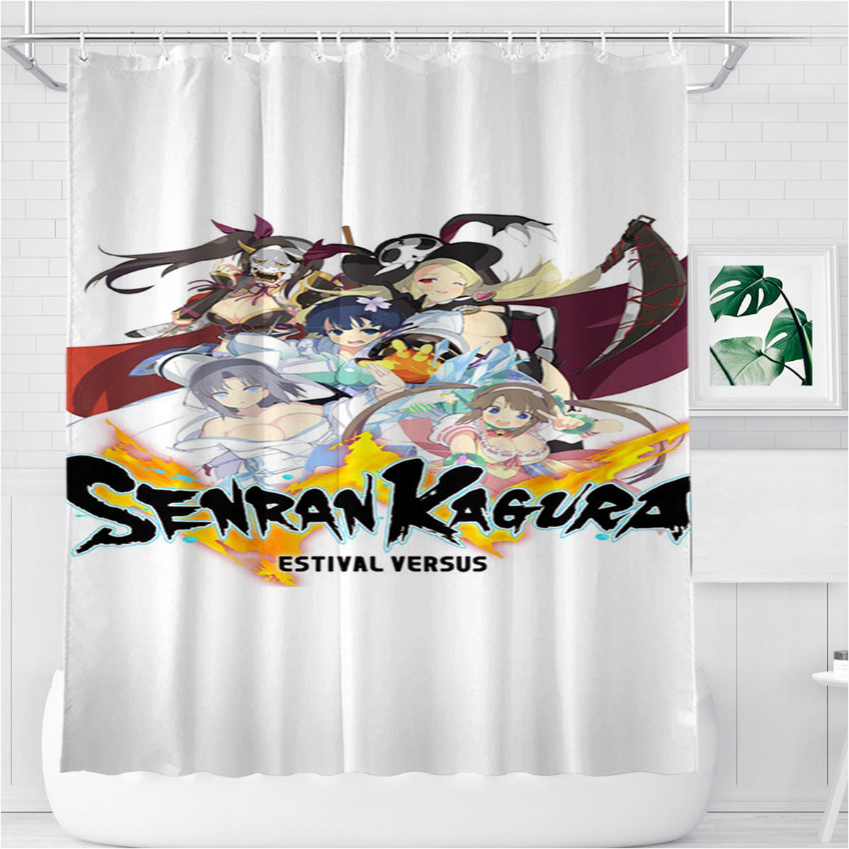 Senran Kagura Estival Versus Bathroom Shower Curtain Fabric Waterproof | 66 X 72 Inch