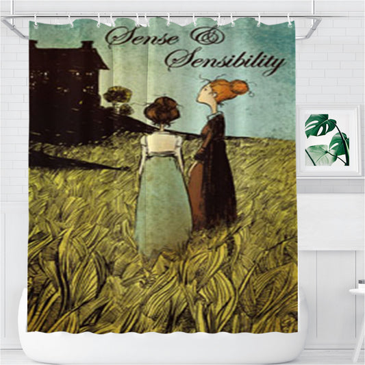 Sense And Sensibility Bathroom Shower Curtain Fabric Waterproof | 66 X 72 Inch