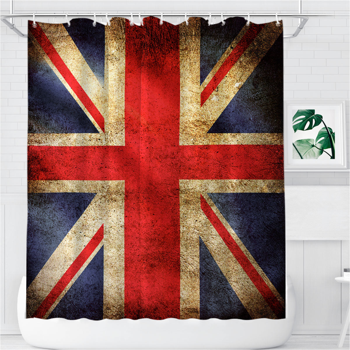 Series Union Jack British Flag Bathroom Shower Curtain Fabric Waterproof | 66 X 72 Inch