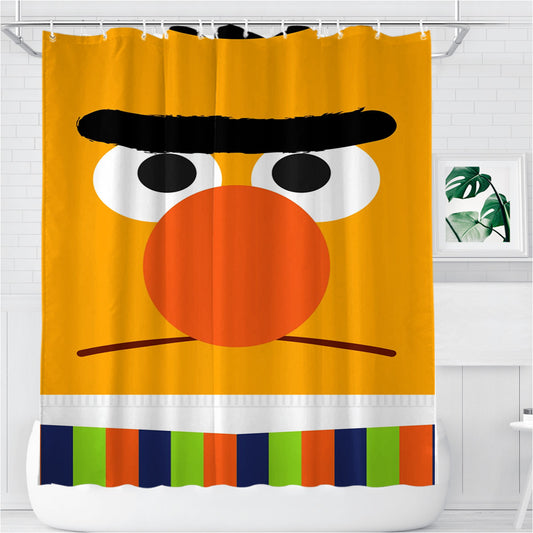 Personalized Sesame Street Bert Shower Curtain Farmhouse Bathroom Decor