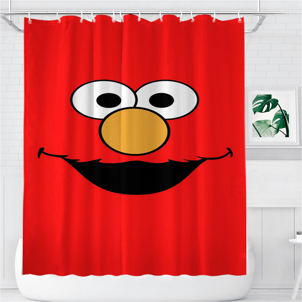 Sesame Street Elmo Bathroom Shower Curtain Fabric Waterproof | 66 X 72 Inch