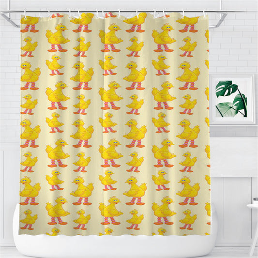 Personalized Sesame Street Pattern Shower Curtain Farmhouse Bathroom Decor