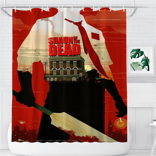 Shaun Of The Dead Bathroom Shower Curtain Fabric Waterproof | 66 X 72 Inch