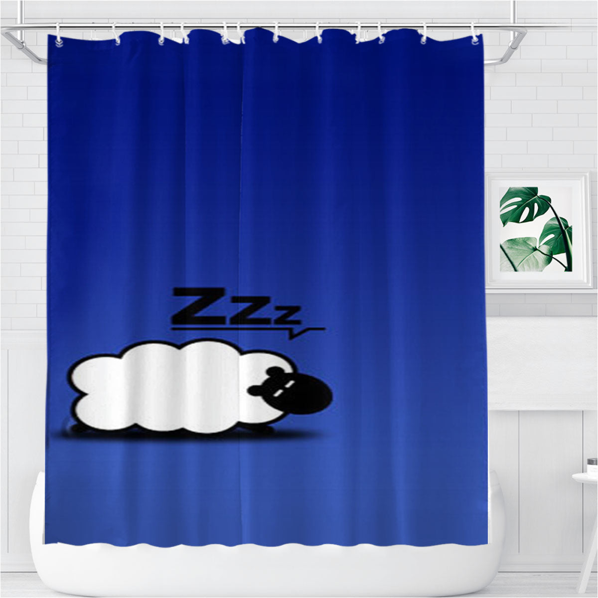 Shaun The Sheeps Sleep Bathroom Shower Curtain Fabric Waterproof | 66 X 72 Inch