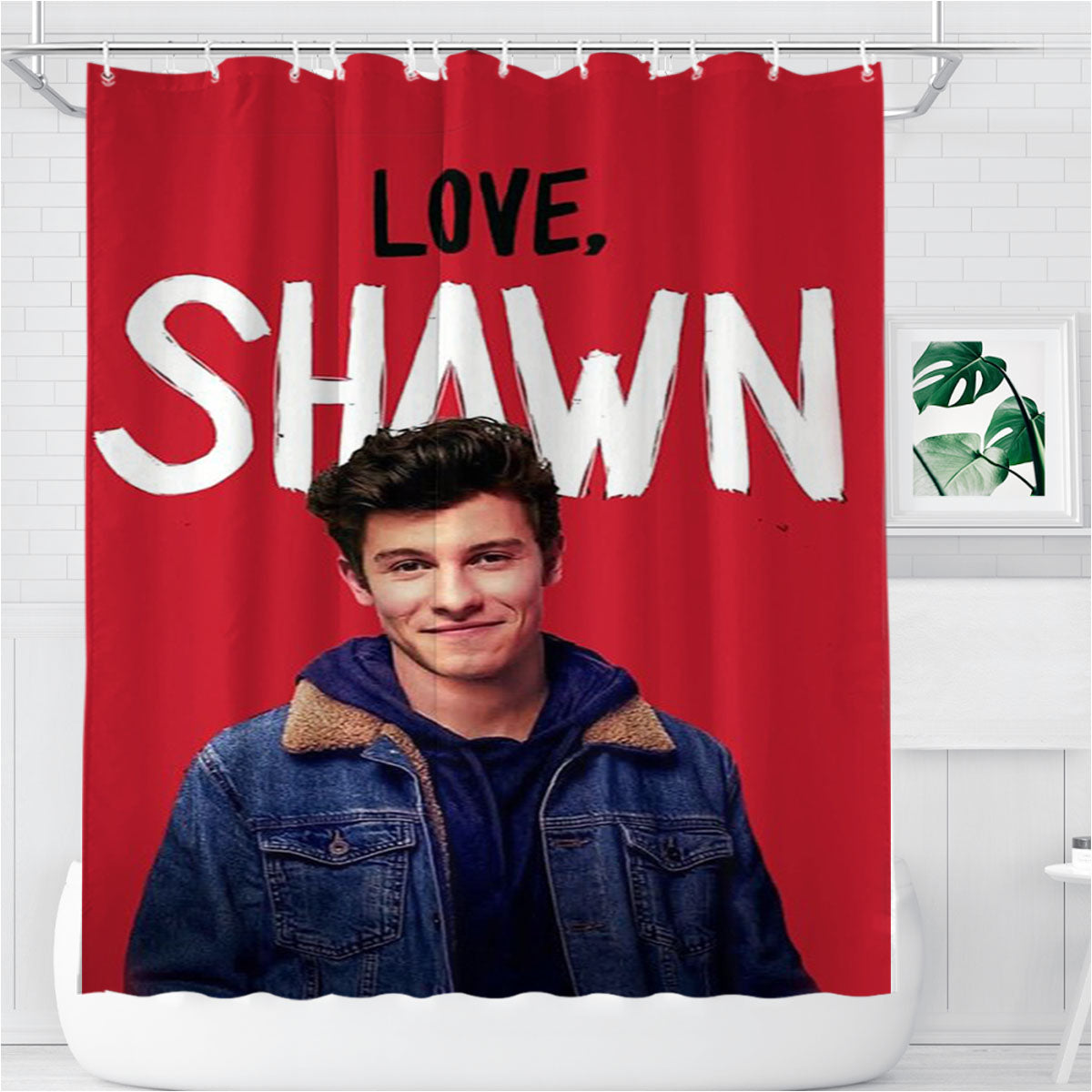 Shawn Mendes Love Shawn Bathroom Shower Curtain Fabric Waterproof | 66 X 72 Inch