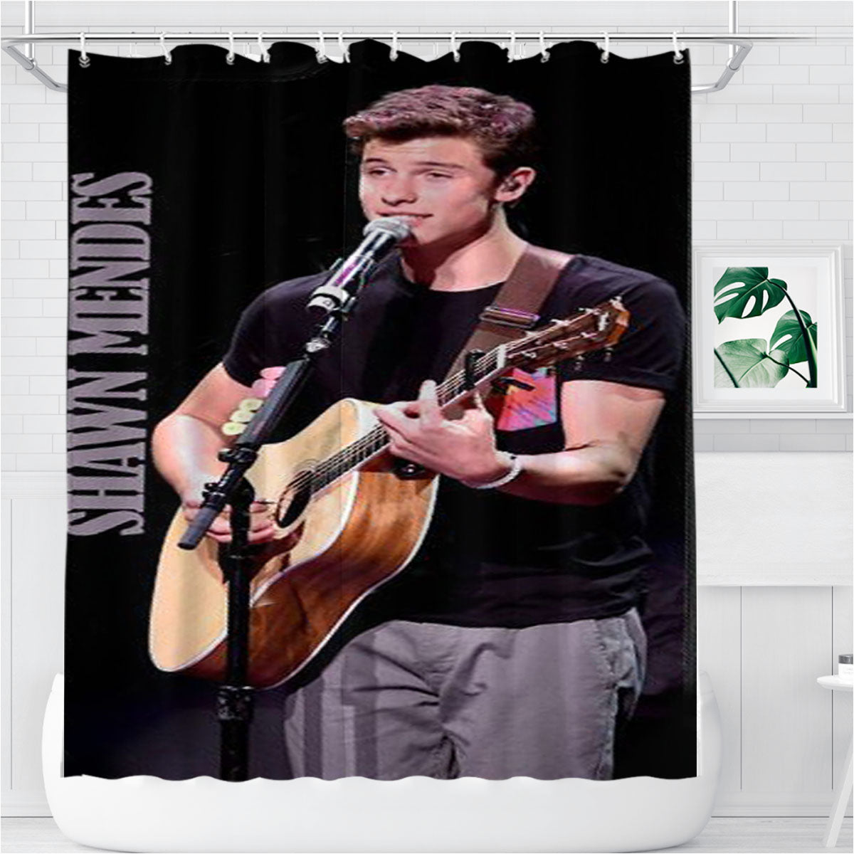 Shawn Mendes Performances Bathroom Shower Curtain Fabric Waterproof | 66 X 72 Inch