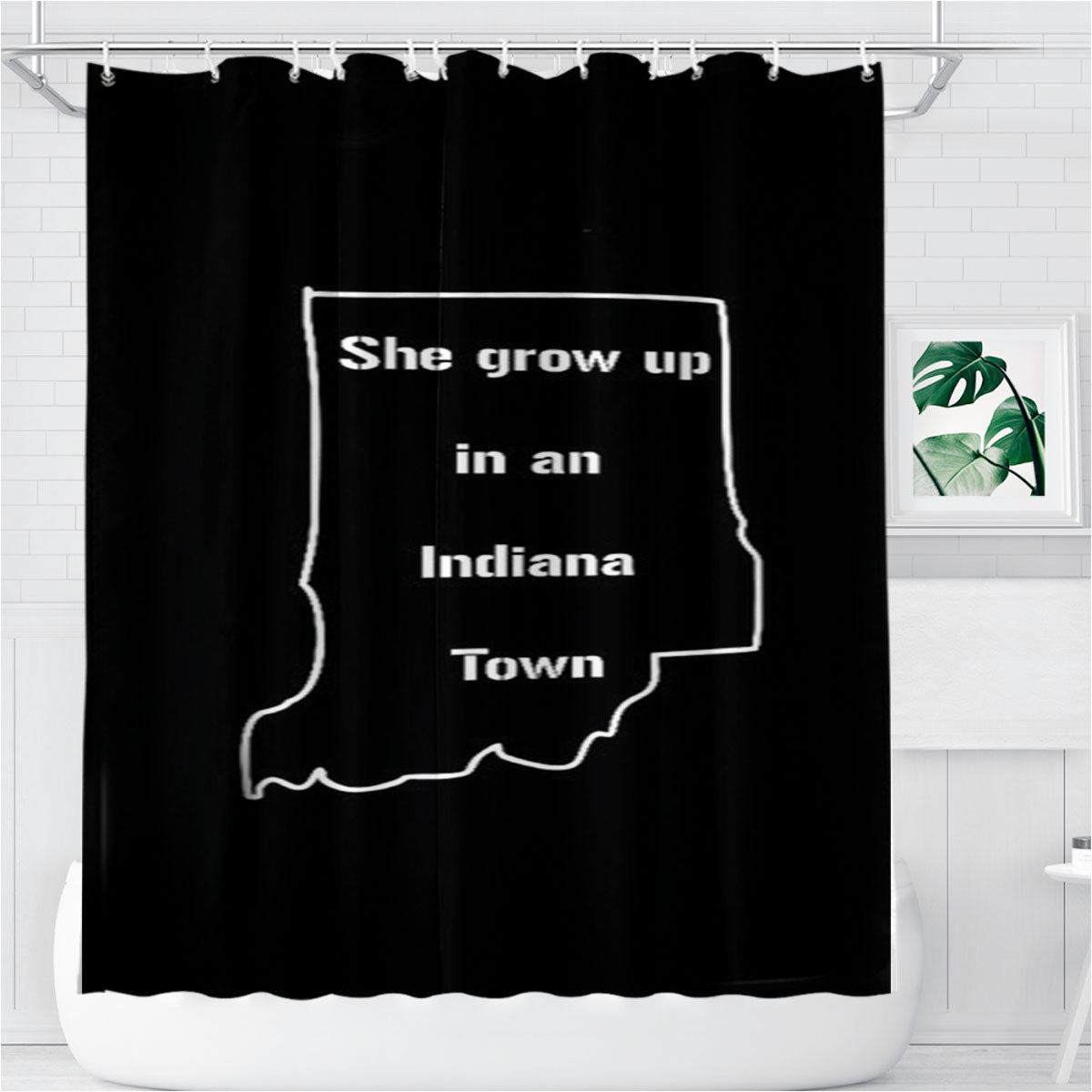 She Grew Up In An Indiana Town Tom Petty Bathroom Shower Curtain Fabric Waterproof | 66 X 72 Inch