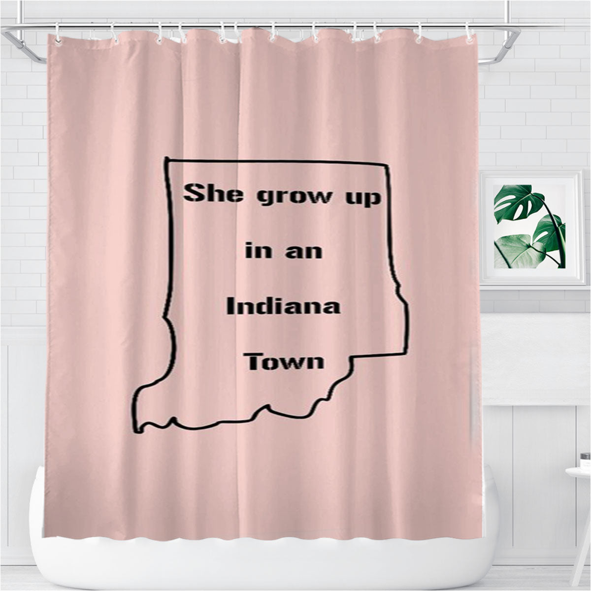 She Grew Up In An Indiana Town Tom Petty Pink Bathroom Shower Curtain Fabric Waterproof | 66 X 72 Inch