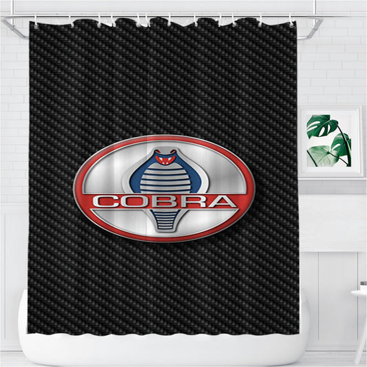 Shelby Cobra Ford Bathroom Shower Curtain Fabric Waterproof | 66 X 72 Inch
