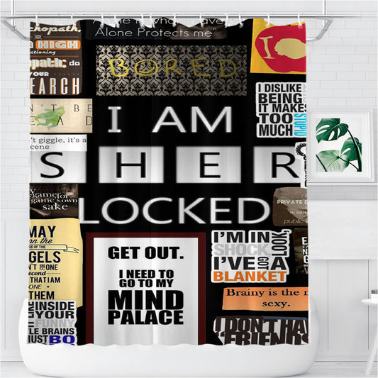Personalized Sherlock Shower Curtain Farmhouse Bathroom Decor