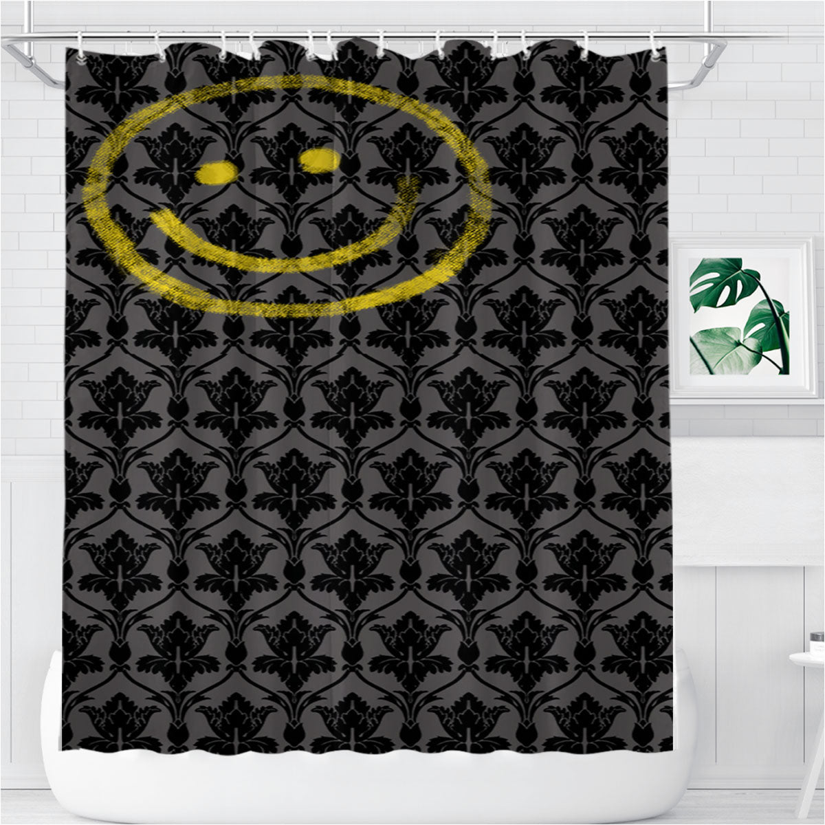 Sherlock Holmes Pattern Wallpaper Bathroom Shower Curtain Fabric Waterproof | 66 X 72 Inch