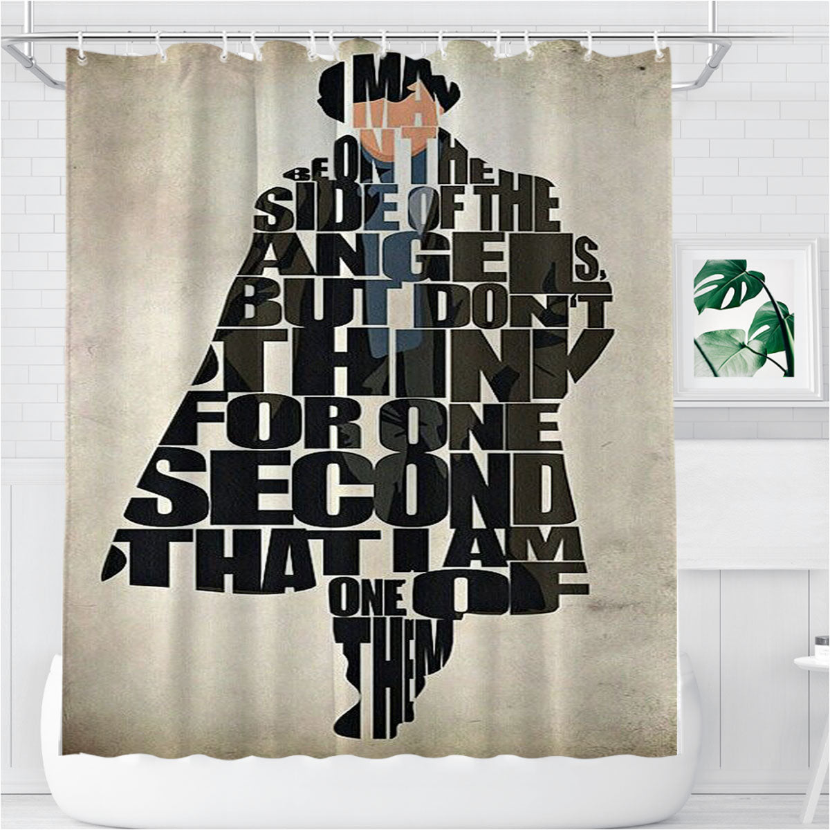 Sherlock Holmes Quote Bathroom Shower Curtain Fabric Waterproof | 66 X 72 Inch