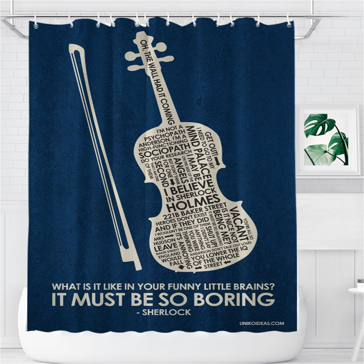 Sherlock It Must Be So Boring Bathroom Shower Curtain Fabric Waterproof | 66 X 72 Inch