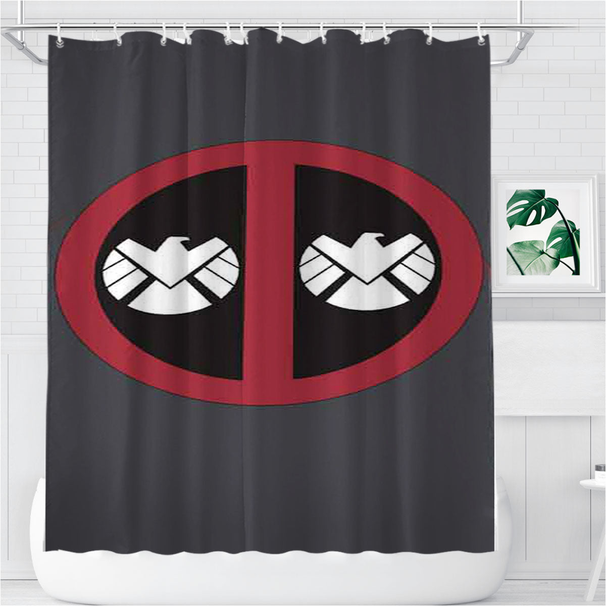 Shield Marvel Bathroom Shower Curtain Fabric Waterproof | 66 X 72 Inch