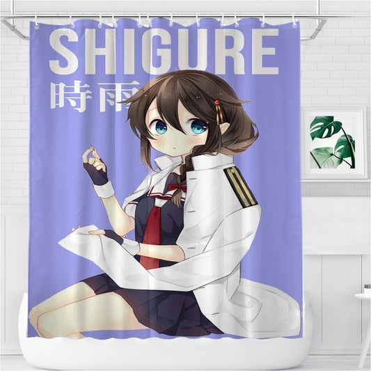 Personalized Shigure Kancolle Kantai Collection Anime Shower Curtain Farmhouse Bathroom Decor
