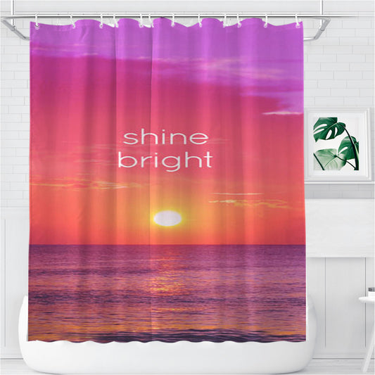 Shine Bright Bathroom Shower Curtain Fabric Waterproof | 66 X 72 Inch