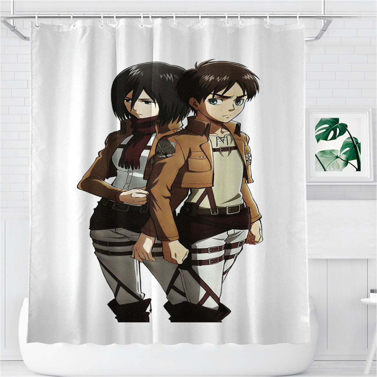 Shingeki No Kyojin Attack On Titan Bathroom Shower Curtain Fabric Waterproof | 66 X 72 Inch