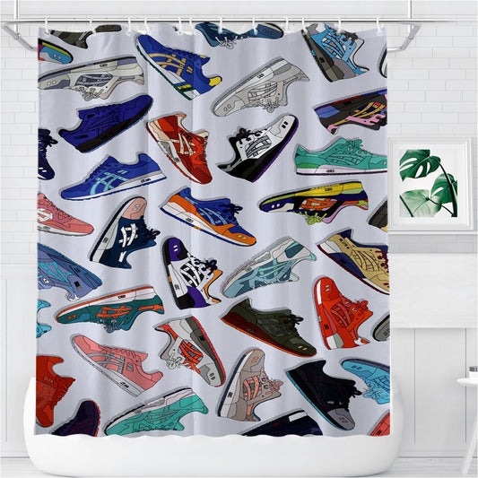 Shoes Zapateros Nike Bathroom Shower Curtain Fabric Waterproof | 66 X 72 Inch