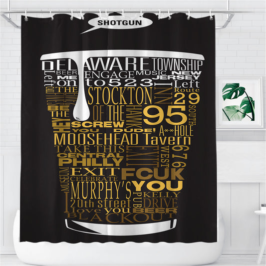 Shotgun Art In The Cup Bathroom Shower Curtain Fabric Waterproof | 66 X 72 Inch