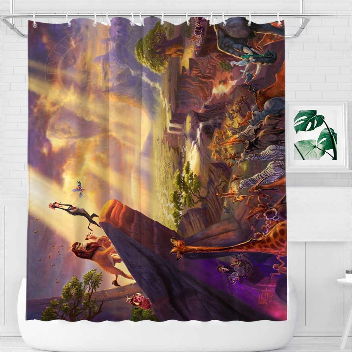 Simba The Lion King Bathroom Shower Curtain Fabric Waterproof | 66 X 72 Inch