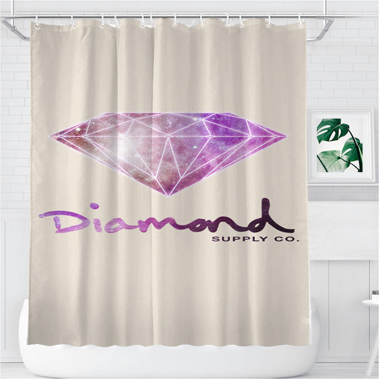 Personalized Simple Diamond Supply Co Logo Shower Curtain Farmhouse Bathroom Decor