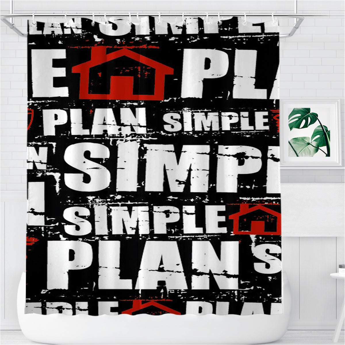 Simple Plan Many Pattern Bathroom Shower Curtain Fabric Waterproof | 66 X 72 Inch