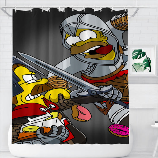 Personalized Simpsons Assassin'S Creed Shower Curtain Farmhouse Bathroom Decor