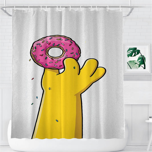 Personalized Simpsons Loves Donut Doughnut Shower Curtain Farmhouse Bathroom Decor