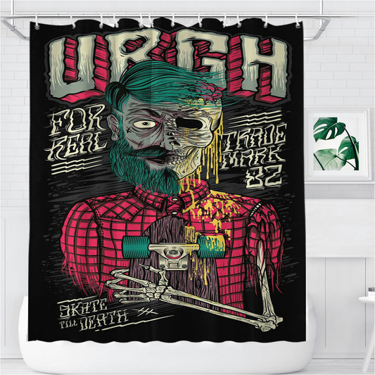Skate Urgh Bathroom Shower Curtain Fabric Waterproof | 66 X 72 Inch