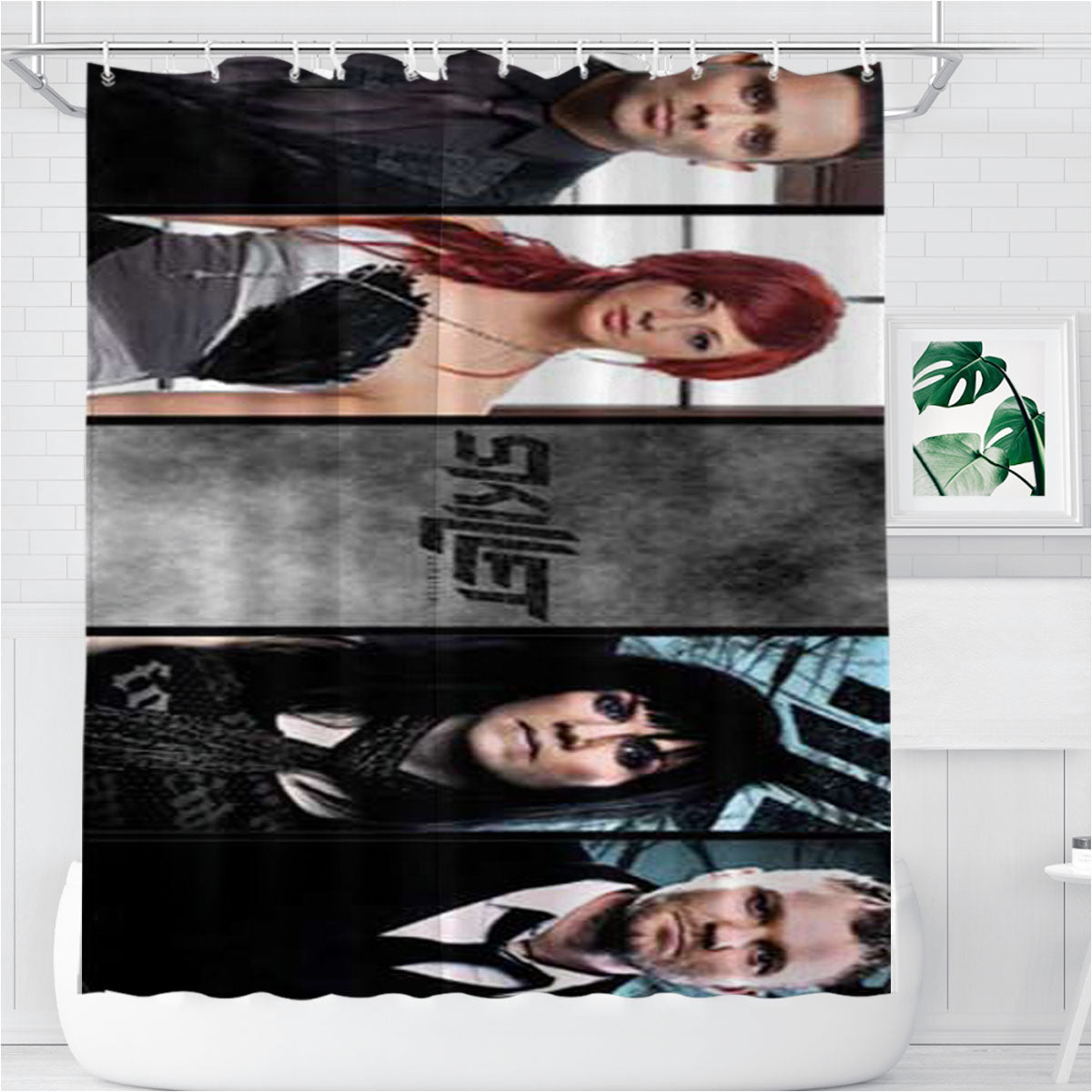 Skillet Group Bathroom Shower Curtain Fabric Waterproof | 66 X 72 Inch