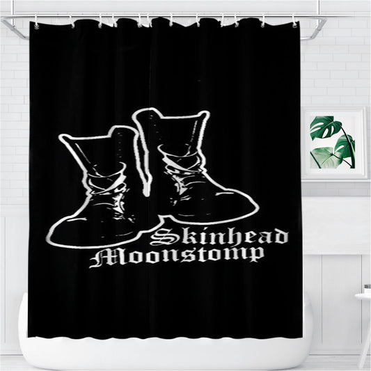 Skinhead Moonstomping Punk Rocker Logo Bathroom Shower Curtain Fabric Waterproof | 66 X 72 Inch