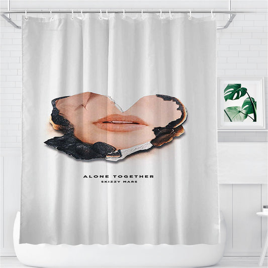 Skizzy Mars Alone Together Bathroom Shower Curtain Fabric Waterproof | 66 X 72 Inch