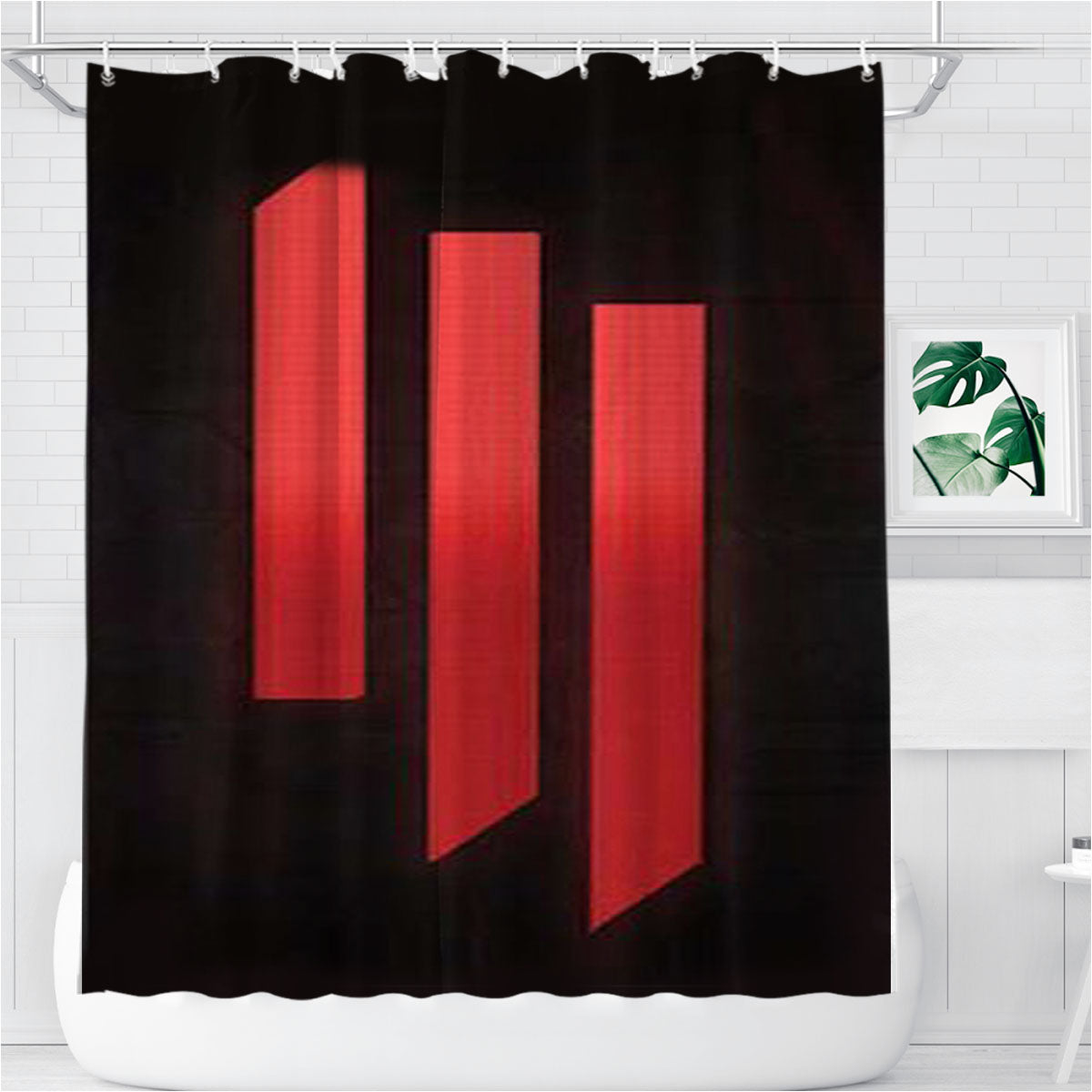 Skrillex Logo Stripes Bathroom Shower Curtain Fabric Waterproof | 66 X 72 Inch