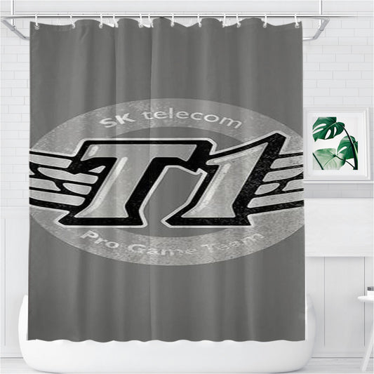 Skt T1 Vintage Logo Bathroom Shower Curtain Fabric Waterproof | 66 X 72 Inch