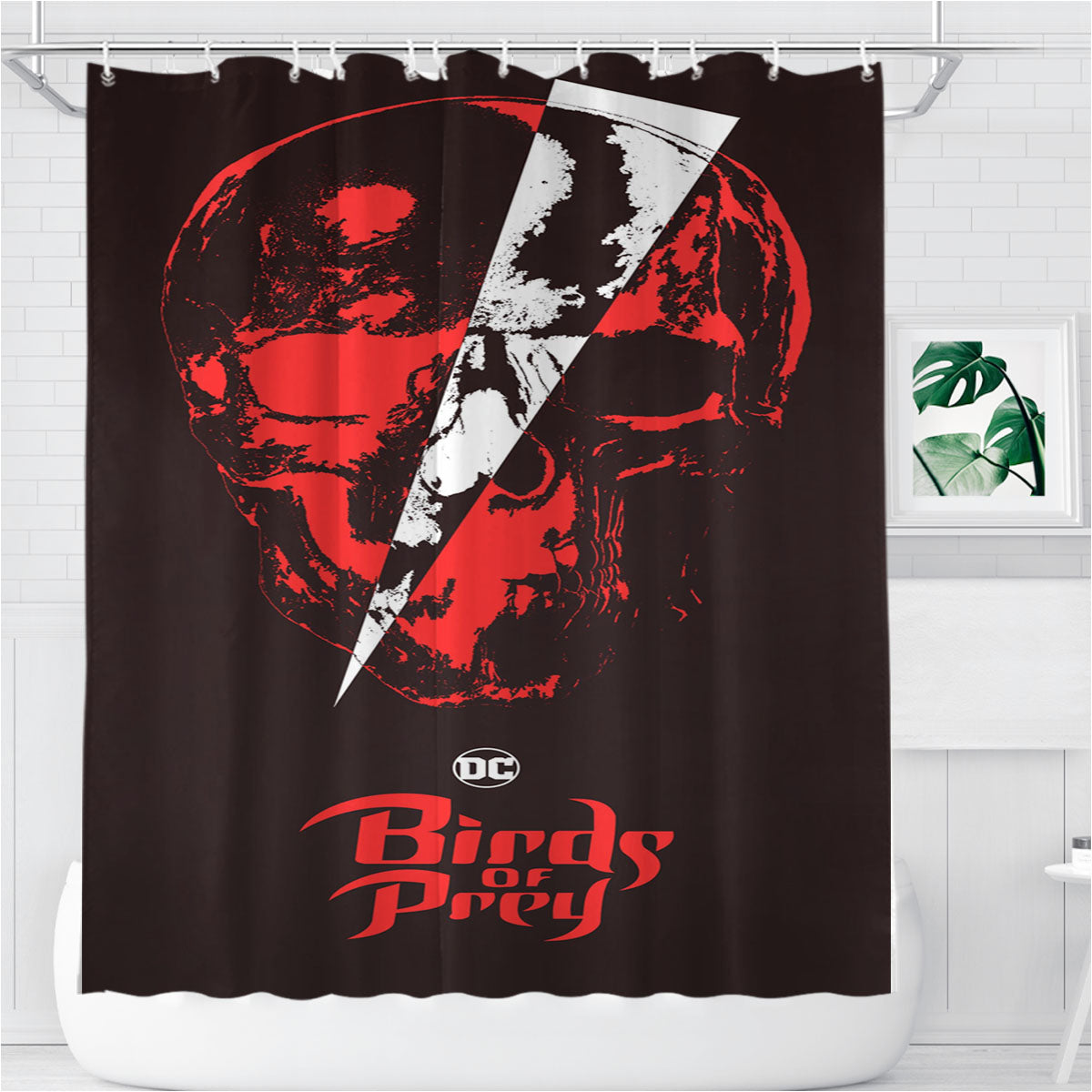 Skull Art Dc Birds Of Prey Bathroom Shower Curtain Fabric Waterproof | 66 X 72 Inch