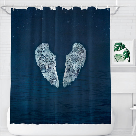 Sky Angels Calicature Bathroom Shower Curtain Fabric Waterproof | 66 X 72 Inch