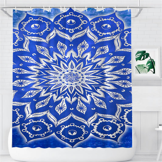 Sky Floral Mandala 2 Bathroom Shower Curtain Fabric Waterproof | 66 X 72 Inch