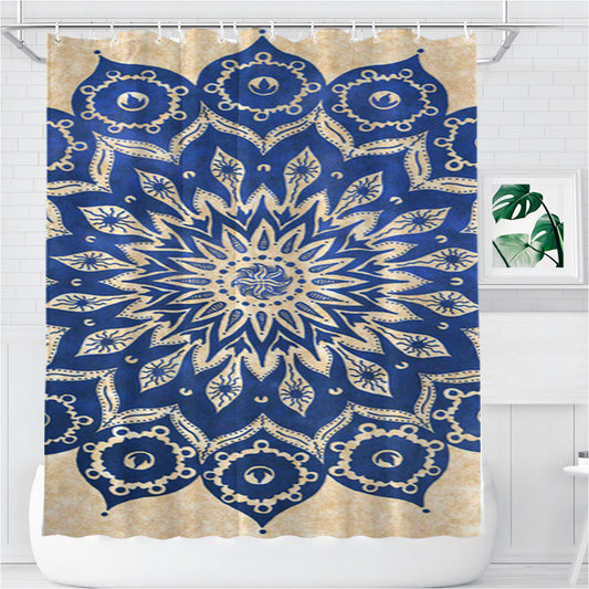 Sky Floral Mandala Bathroom Shower Curtain Fabric Waterproof | 66 X 72 Inch