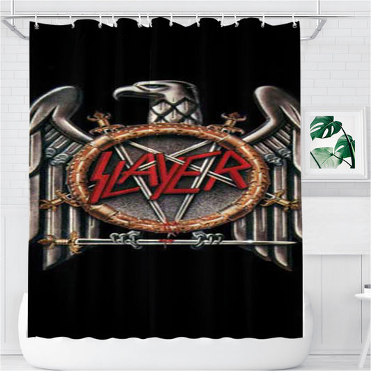 Personalized Slayer Eagle Logo Shower Curtain Farmhouse Bathroom Decor