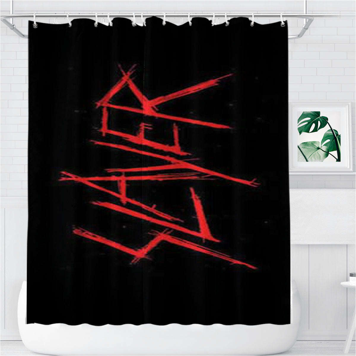 Slayer Logo Red Bathroom Shower Curtain Fabric Waterproof | 66 X 72 Inch