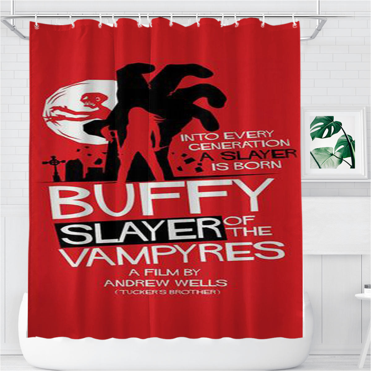 Slayer Of The Vampyres Bathroom Shower Curtain Fabric Waterproof | 66 X 72 Inch