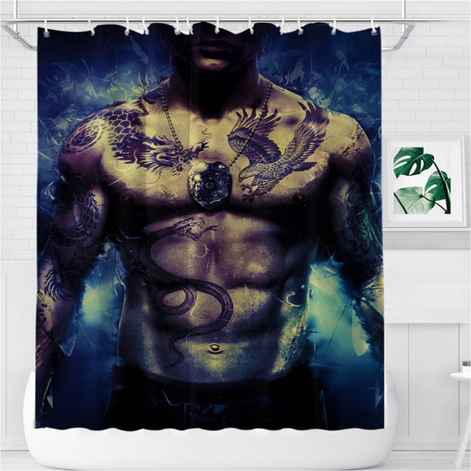 Sleeping Dogs Bathroom Shower Curtain Fabric Waterproof | 66 X 72 Inch