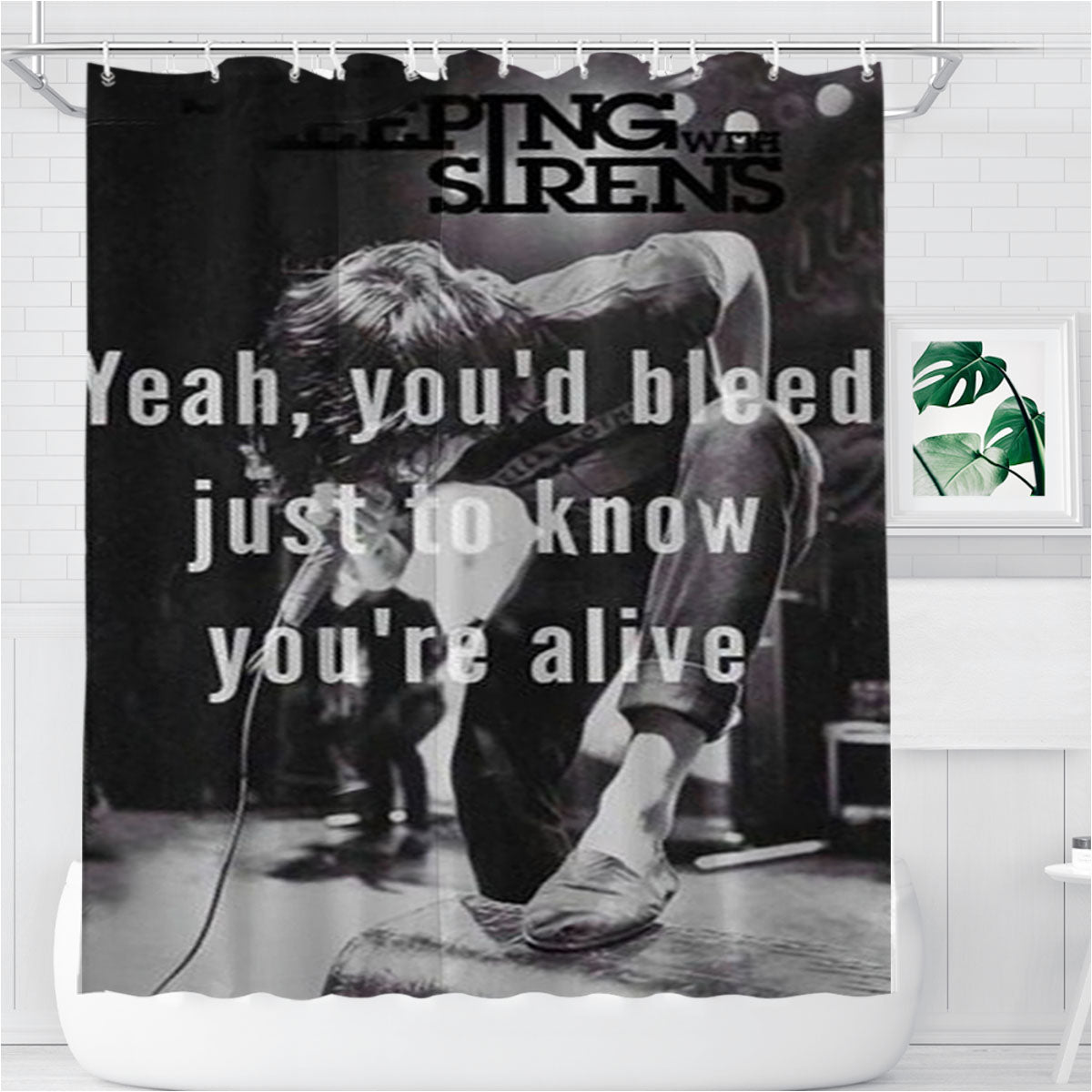 Sleeping With Sirens Bathroom Shower Curtain Fabric Waterproof | 66 X 72 Inch