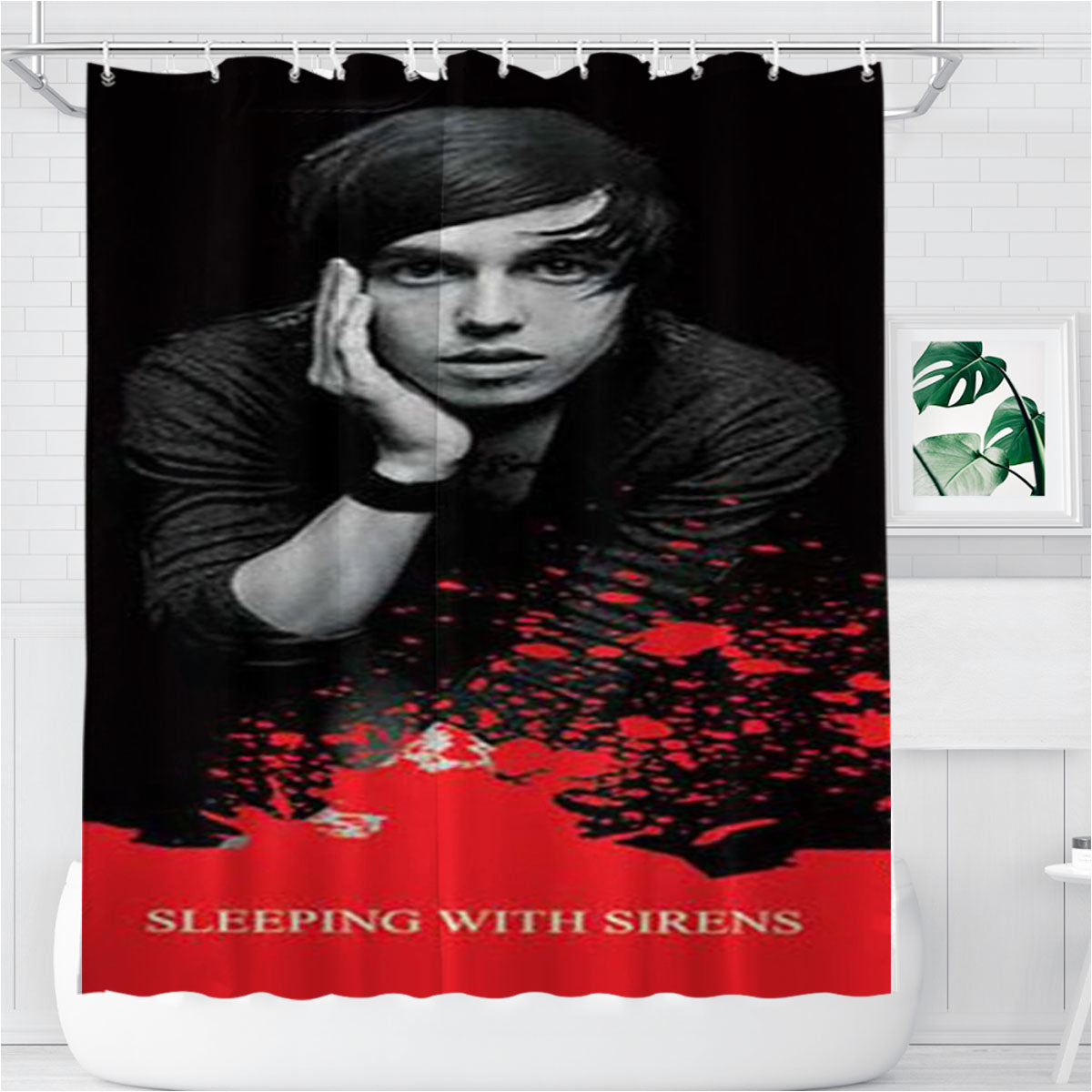 Sleeping With Sirens Kellin Quinn Bathroom Shower Curtain Fabric Waterproof | 66 X 72 Inch