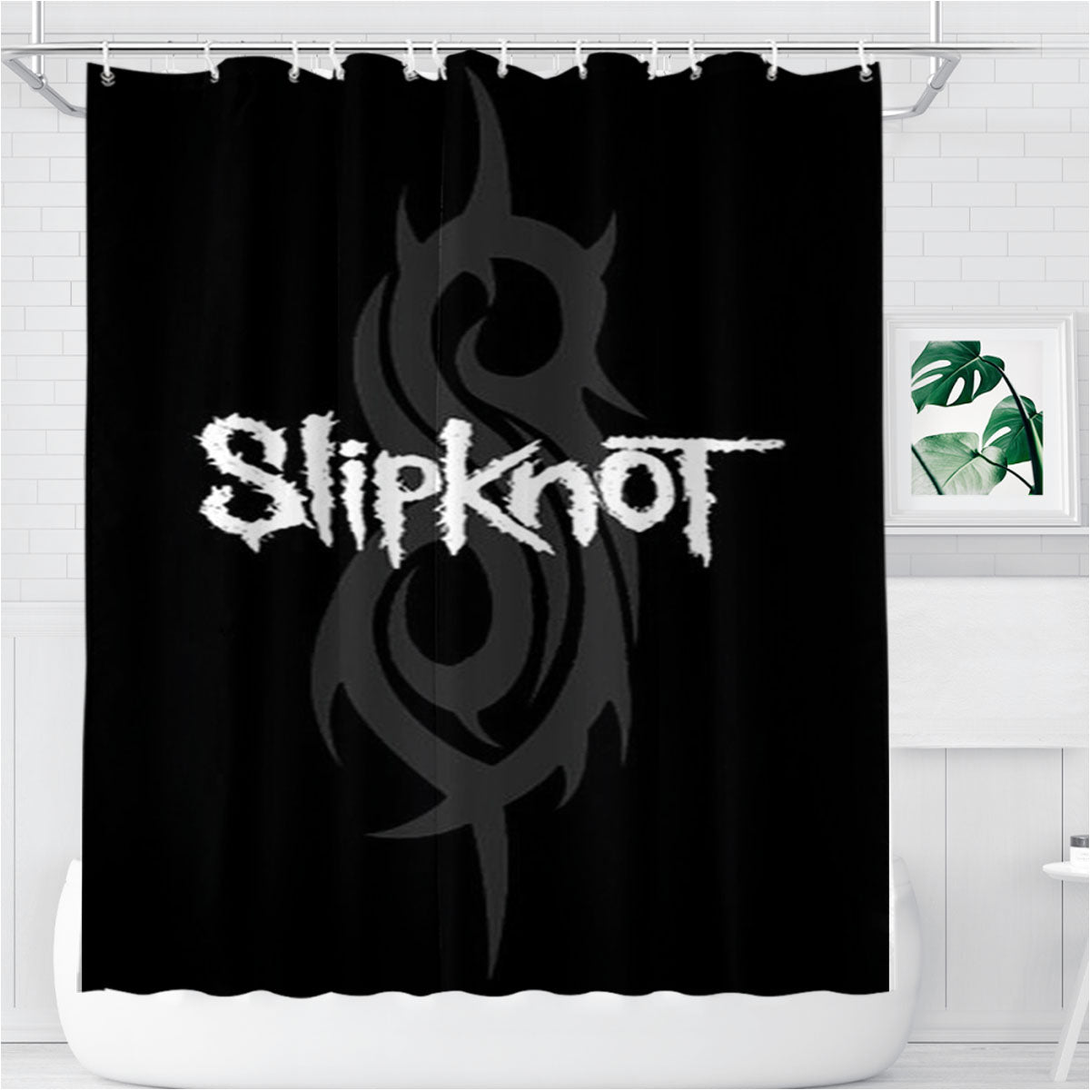 Slipknot Black And White Bathroom Shower Curtain Fabric Waterproof | 66 X 72 Inch